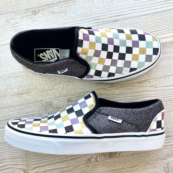 Vans Classic Black and White Canvas Sneakers - Picture 1 of 9